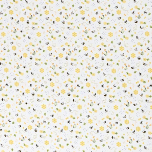 Baumwollstoff TIM Swafing kleine Bienen auf weiß